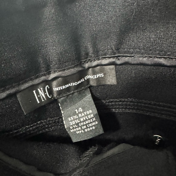 INC International Concepts Black Straight Leg Pants EUC Size:14 - Picture 5 of 5